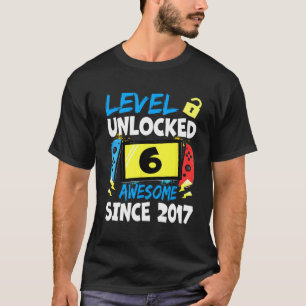 T-shirt Niveau 6 de garçon d'anniversaire débloqué Incroya