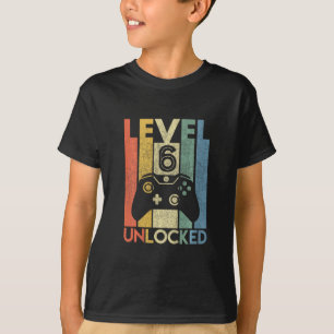 T-shirt Niveau 6 Débloqué Chemise Drôle de Joueur Vidéo 6è
