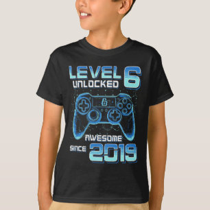 T-shirt Niveau 6 Débloqué Fête de Jeu Vidéo 6ème Anniversa