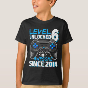 T-shirt Niveau 6 Débloqué Incroyable Depuis 2014 Jeu Vidéo