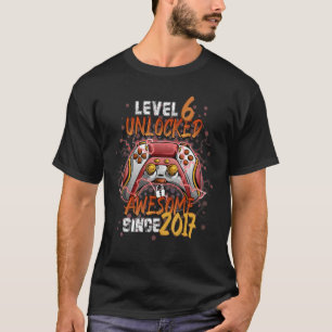T-shirt Niveau 6 Débloqué Incroyable Depuis 2017 6ème Anni