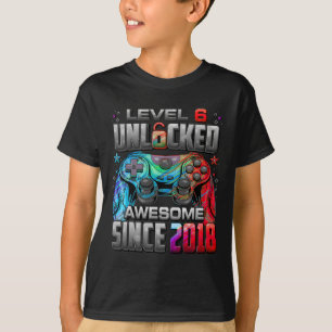 T-shirt Niveau 6 Débloqué Incroyable Depuis l'anniversaire