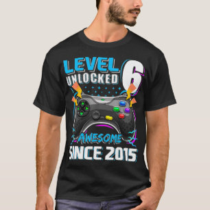 T-shirt Niveau 6 Déverrouillé Awesome 2015 jeu vidéo 6e