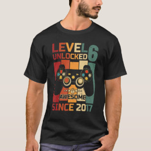 T-shirt Niveau 6 Déverrouillé Awesome 2017 Garçons jeu vid