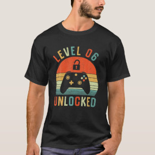 T-shirt Niveau 6 Jeu vidéo déverrouillé Vintage 6E Anniver