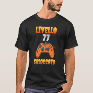 T-shirt Niveau 77 Débloqué 77 Anniversaire 77 Ans Jeu Vidé