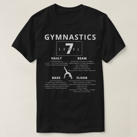 T-shirt Niveau 7 Compétences Gymnastique amp Design cadeau (Design devant)