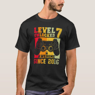 T-shirt Niveau 7 Débloqué Incroyable Jeu Vidéo 2016 7ème N