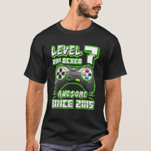 T-shirt Niveau 7 Déverrouillé Awesome 2015 jeu vidéo 7e na