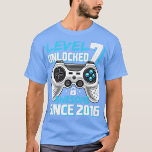 T-shirt Niveau 7 Déverrouillé Awesome 2016 jeu vidéo 7e na