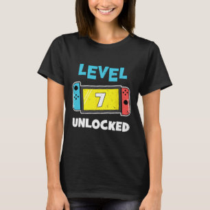 T-shirt Niveau 7 Joueur déverrouillé 7e anniversaire jeu v