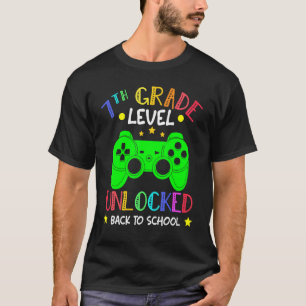 T-shirt Niveau 7e année Débloqué Jeu vidéo Retour à l'écol