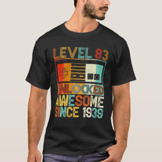 T-shirt Niveau 83 Déverrouillé Étonnant Depuis 1939 83E An