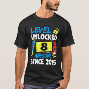 T-shirt Niveau 8 de garçon d'anniversaire débloqué Incroya