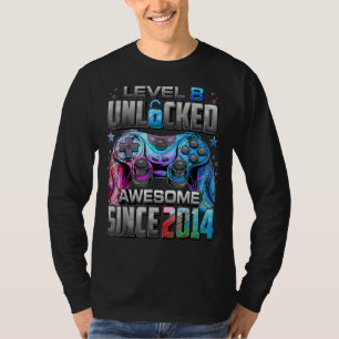 T-shirt Niveau 8 Déverrouillé Awesome depuis 2014 Jeu Vidé