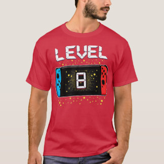 T-shirt Niveau 8 Jeu d'anniversaire Jeux Vidéo de 8 ans Gi
