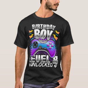 T-shirt Niveau 8 Jeu vidéo déverrouillé 8e anniversaire Ga