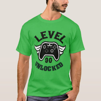 T-shirt Niveau 90 débloqué 90e anniversaire famille