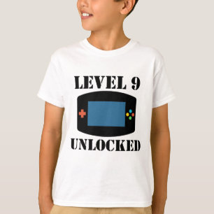T-shirt Niveau 9 débloqué 9ème anniversaire de jeux vid