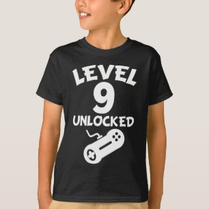 T-shirt Niveau 9 débloqué 9ème anniversaire de jeux vid