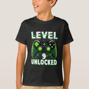T-shirt Niveau 9 Débloqué Drôle de Joueur de Jeu V