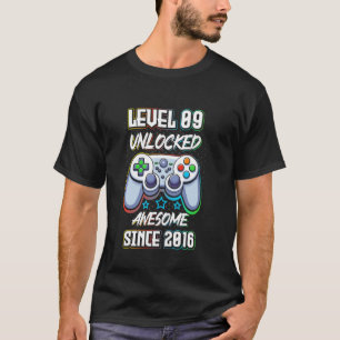 T-shirt Niveau 9 Débloqué génial depuis 2016 vidéo gamer b