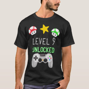 T-shirt Niveau 9 Débloqué Joueur Neuf Ans