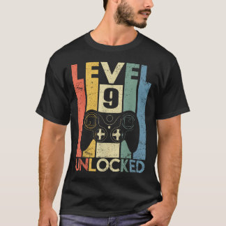 T-shirt Niveau 9 Débloqué Vidéo Drôle de Joueur 9ème