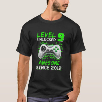 T-shirt Niveau 9 Déverrouillé Awesome 2012 Jeu Vidéo 9E Na