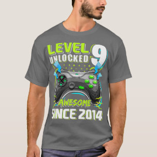 T-shirt Niveau 9 Déverrouillé Awesome 2014 jeu vidéo 9e na