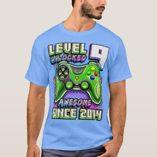 T-shirt Niveau 9 Déverrouillé Awesome 2014 jeu vidéo 9e na