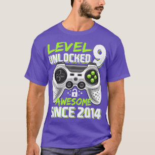 T-shirt Niveau 9 Déverrouillé Awesome 2014 jeu vidéo 9e na