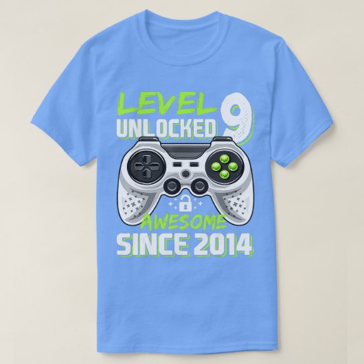 T-shirt Niveau 9 Déverrouillé Awesome 2014 jeu vidéo 9e na (Design devant)