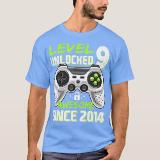 T-shirt Niveau 9 Déverrouillé Awesome 2014 jeu vidéo 9e na