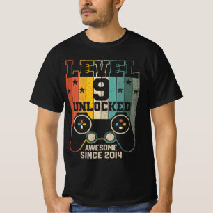 T-shirt Niveau 9 Déverrouillé Awesome 2014 Jeu vidéo garço