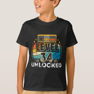 T-shirt Niveau &#; Anniversaire déverrouillé Boy &#; jeu v