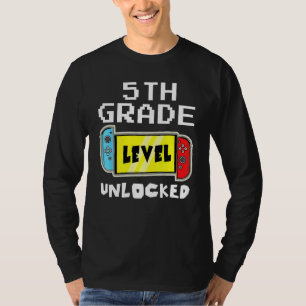 T-shirt Niveau cinquième débloqué jeu vidéo retour à l'éco