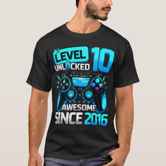 T-shirt Niveau d'anniversaire 10 ans débloqué Dab 10 Ans G
