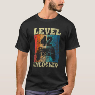 T-shirt Niveau de 42e anniversaire déverrouillé Vintage po