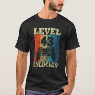 T-shirt Niveau de 43e anniversaire déverrouillé Vintage po