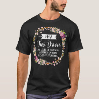 T-shirt Niveau De Chauffeur Du Sarcasme Floral Pour Les Fe