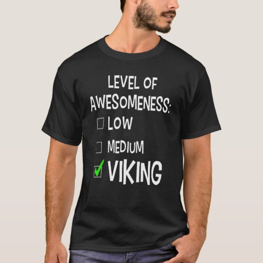 T-shirt Niveau De Compréhension Faible Moyen Viking (Devant)