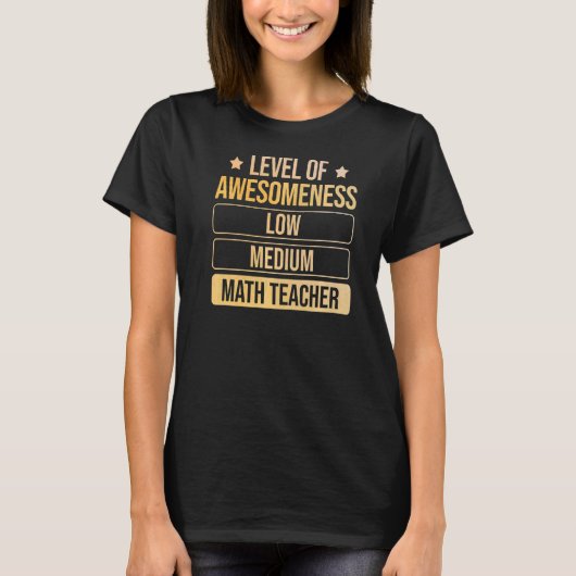 T-shirt Niveau De Connaissance Enseignant Math (Devant)