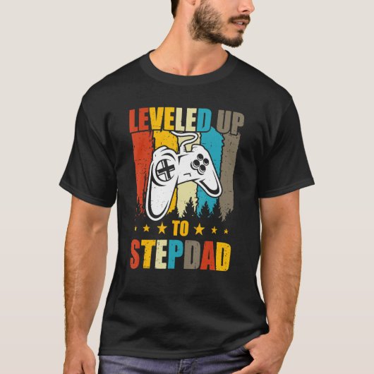 T-shirt Niveau De Jeu Vidéo Jusqu'À Stepdad 2023 Nouveau P (Devant)