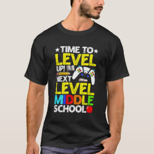 T-shirt Niveau de jeu vidéo jusqu'au niveau de l'école sec