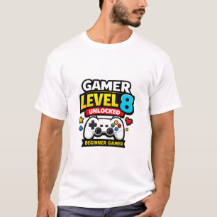 T-shirt Niveau de joueur 8 débloqué Contrôleur débutant Dr