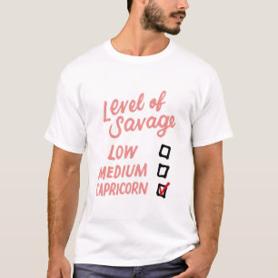 T-shirt Niveau D'Économie Faible Moyen Capricorne Cadeau N