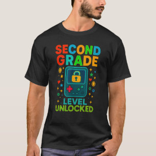 T-shirt Niveau Deuxième Année Débloqué Gamer Ck À L'école