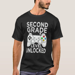 T-shirt Niveau Deuxième Année Débloqué Joueur Retour à l'É