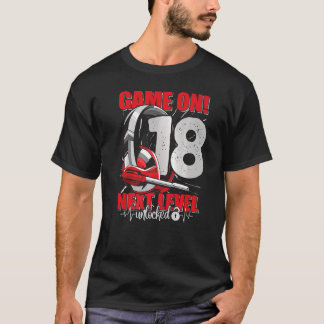 T-shirt Niveau Déverrouillé 18e anniversaire 18 ans Garçon